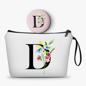 Canvas Initial “D” Clutch with Mirror